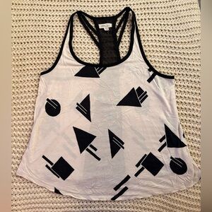 Silence + Noise White Abstract Tank Top